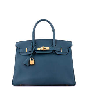 Hermes Birkin 30 Blue Epsom with Gold Hardware